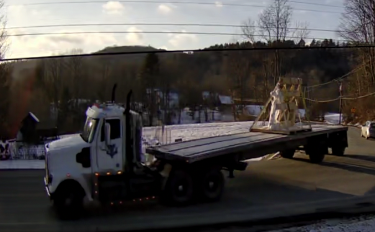 What truck struck Sayre bridge?