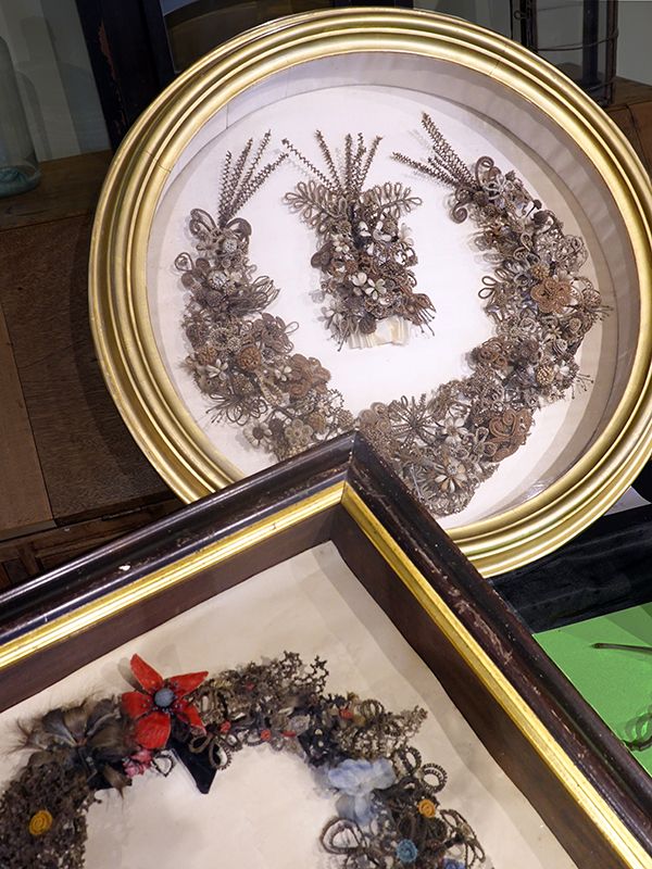 Decorative wreaths of — human hair